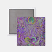 Plumes violettes Peacock Magnets (Recto/Verso)