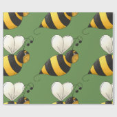 Plump Bee Glossy Wrapping Paper Cadeaupapier (Vlak)
