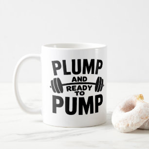 Plump en klaar om grappige gym te pompen koffiemok