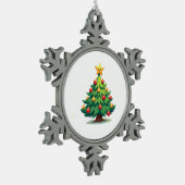 Plump Kawaii Christmas Tree Sparkling Ornaments Tin Sneeuwvlok Ornament (Links)