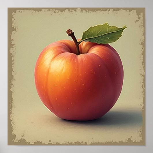 Plump Nectarine Fruit Art Print (Voorkant)