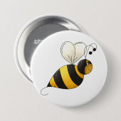 Plump Winged Bumble Bee Ronde Button 7,6 Cm (Voorkant /achterkant)