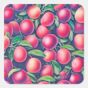 Plums Square Sticker