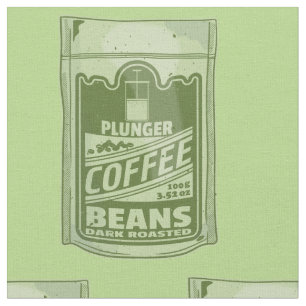 Plunger koffie pop art food verpakking illustratie stof