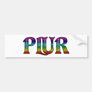 PLUR (regenboog) Bumpersticker