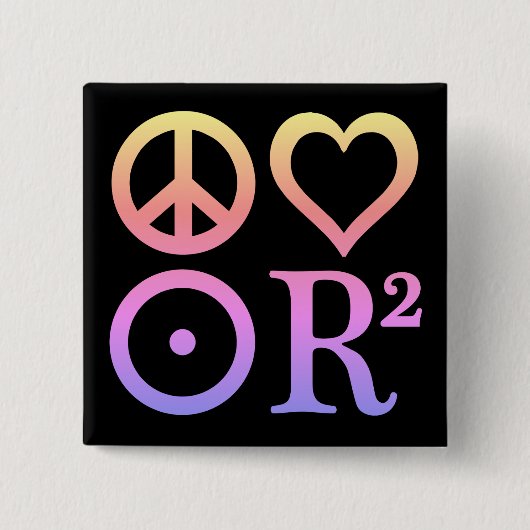 PLUR Symbolen Vierkante Button 5,1 Cm (Voorkant)