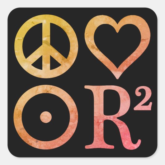 PLUR Symbolen Vierkante Stickers (Voorkant)