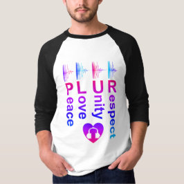 PLUR (Vrede Liefde Eenheid Respect) 3/4 Mouwen Shi T-shirt
