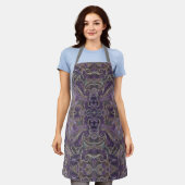 Plurple Plum Damask Abstract Schort (Gedragen)