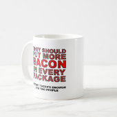 Plus Bacon drôle Mug (Devant gauche)