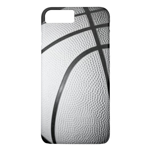 Plus Basket-ball noir et blanc iPhone 7 Coque (Dos)