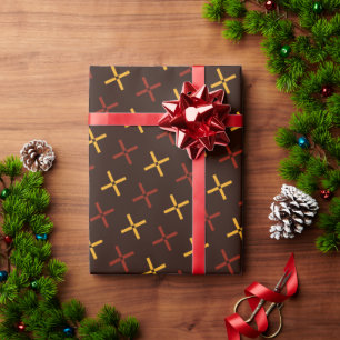 Plus bruin geel minimal patroon cadeaupapier