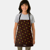 Plus bruin geel minimal patroon schort (Insitu)