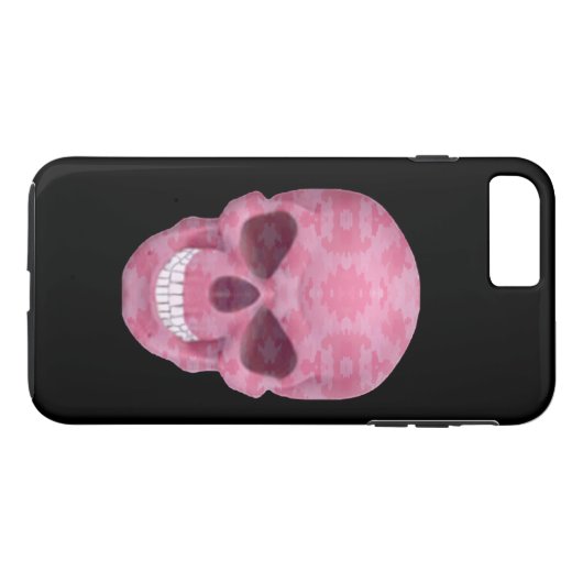 Plus Camouflage rose Crâne iPhone 7 Coque (Dos (Horizontal))