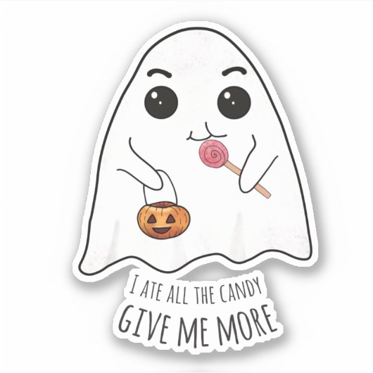 Plus Candy Halloween Cute Ghost autocollant (Devant)