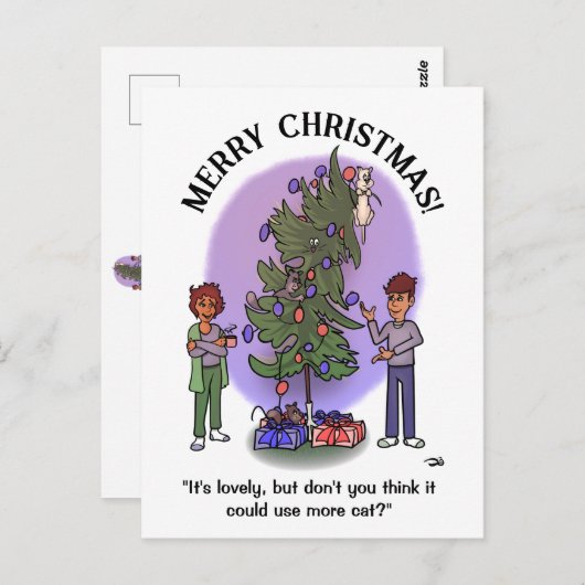 Plus Carte postale de Noël de chat (Devant / Derrière)