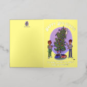 Plus Chat Noël plié Carte à huile jaune (Mise à l'extérieur)