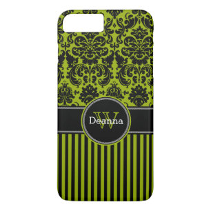 Plus Coque iPhone 7 Damas Tracées Vert