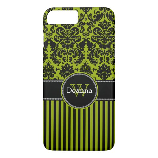 Plus Coque iPhone 7 | Damas | Tracées | Vert (Dos)