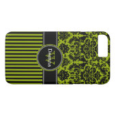 Plus Coque iPhone 7 | Damas | Tracées | Vert (Dos (Horizontal))