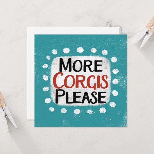 Plus Corgis S'Il Vous Plaît Carte De Voeux (Devant/Arrière en situation)