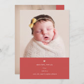 Plus d'amour, plus de joie | Faire-part de naissan (Devant / Derrière)