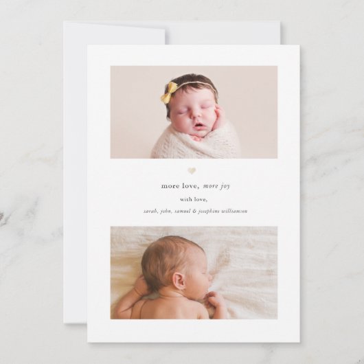 Plus d'amour, plus de joie | Faire-part de naissan (Devant)