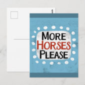 Plus de chevaux S'il vous plaît carte postale (Devant / Derrière)