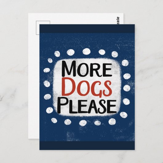 Plus de chiens S'il vous plaît carte postale (Devant / Derrière)