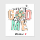 Plus de Dieu et moins de moi - Sticker de foi (Feuille)