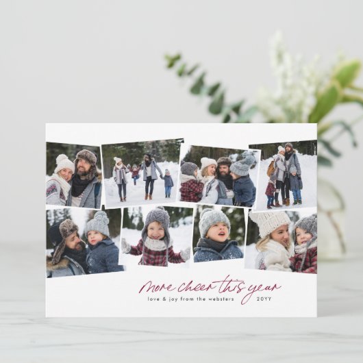 Plus de joie cette année 8 photo collage carte de  (Debout devant)