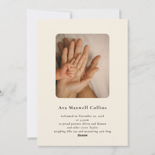 Plus de joie cette année Faire-part de naissance d (Dos)