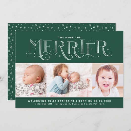 Plus de la deuxième Faire-part de naissance pour e (Devant / Derrière)