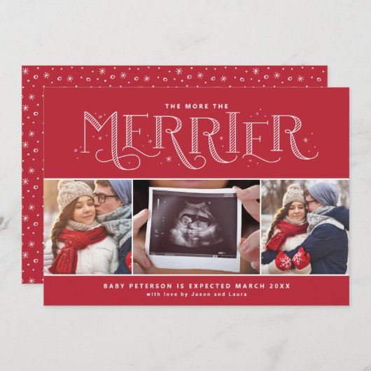 Plus de la Faire-part de grossesse Merrier Noël (Devant / Derrière)