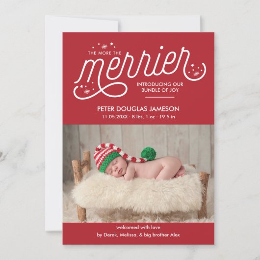 Plus de la Faire-part de naissance de Noël Merrier (Devant)