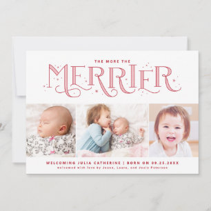 Plus de Merrier Big Sibling Faire-part de naissanc
