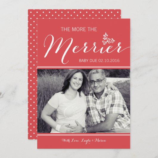 Plus de merrier | Faire-part de grossesse | Noël (Devant / Derrière)