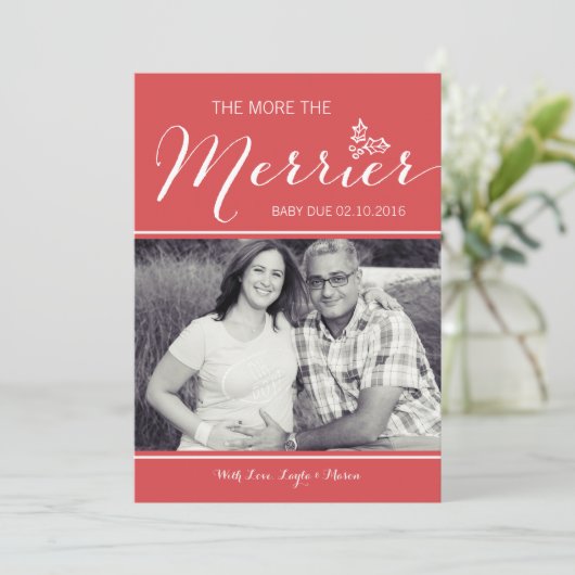 Plus de merrier | Faire-part de grossesse | Noël (Debout devant)