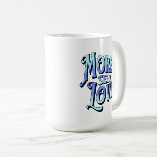 Plus de Mug d'auto-amour en bleu (Devant droit)