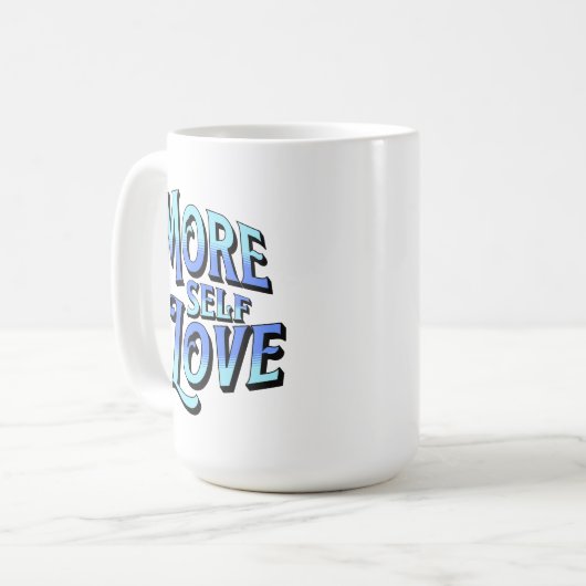 Plus de Mug d'auto-amour en bleu (Devant gauche)