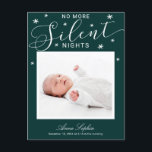 Plus de nuits silencieuses Faire-part de naissance<br><div class="desc">Jolie flocon de neige calligraphie photo carte de Noël faire-part de naissance. Facile à personnaliser avec vos détails. Contactez-moi par conversation si vous avez des questions sur l'oeuvre ou avez besoin d'une personnalisation. VEUILLEZ NOTER : Pour obtenir de l'aide sur les commandes, l'expédition, l'information sur les produits, etc., contactez le...</div>