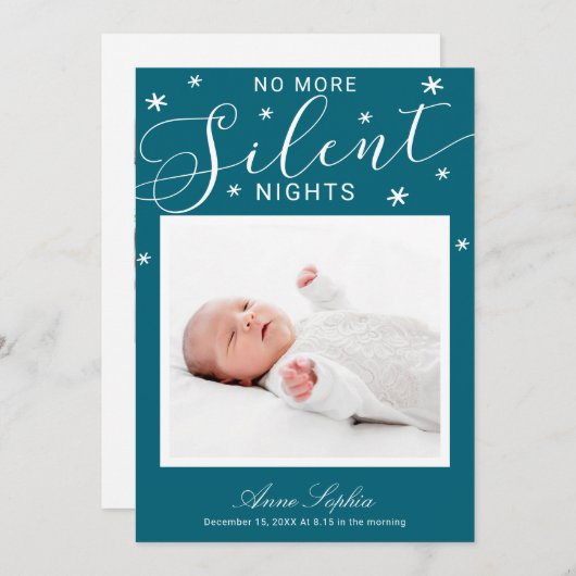 Plus de nuits silencieuses Faire-part de naissance (Devant / Derrière)