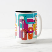 Plus de Rectangles et Starbursts Mug de café à deu (Devant droit)
