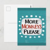 Plus de singes S'il vous plaît carte postale (Devant / Derrière)