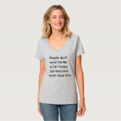 Plus de temps T-shirt à col V de base pour femmes (Devant entier)