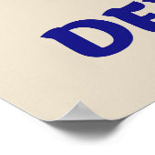 Plus Espresso Moins Depresso Café Poster bleu (Coin)