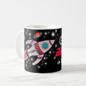 "Plus grand FRÈRE dans l'univers" mug noir / rouge (Devant gauche)