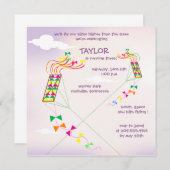 Plus haut - cerfs-volants invitations anniversaire (Devant / Derrière)