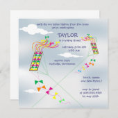 Plus haut - cerfs-volants invitations anniversaire (Devant / Derrière)