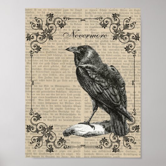 Plus jamais, Raven, Edgar Allan Poe poster (Devant)